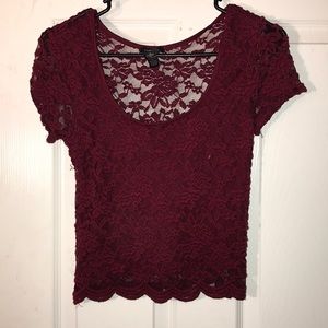 red laced top
